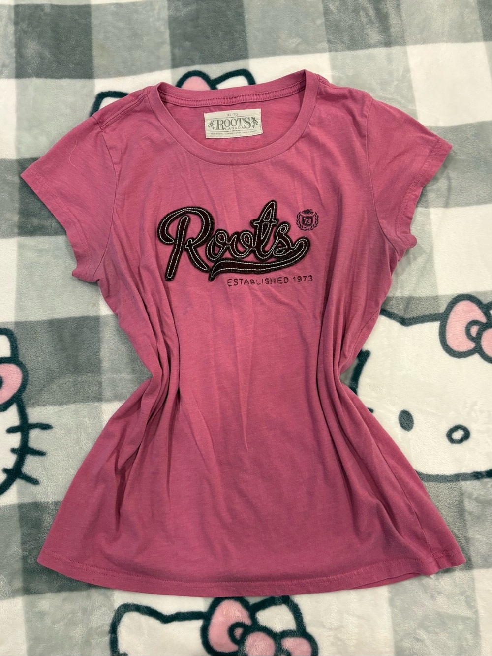 Roots Canada Pink Logo Graphic T-Shirt